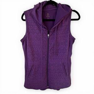 Balance Collection Purple Hooded Zip Vest Women’s M Athletic Yoga Lightweight
